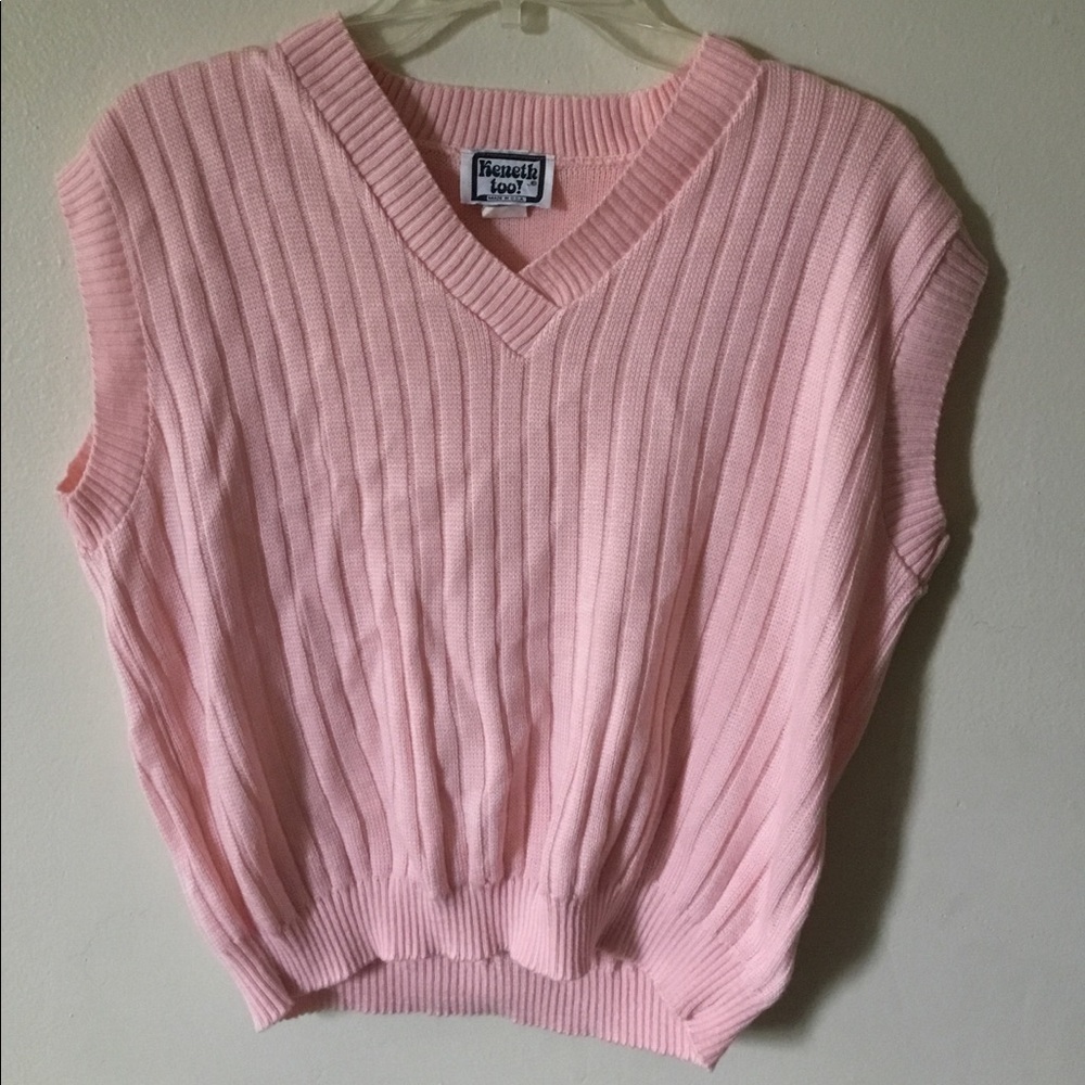 Sleeveless sweater early 90s babydoll pink